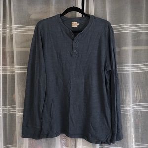 Mens blue gray Faherty cotton henley